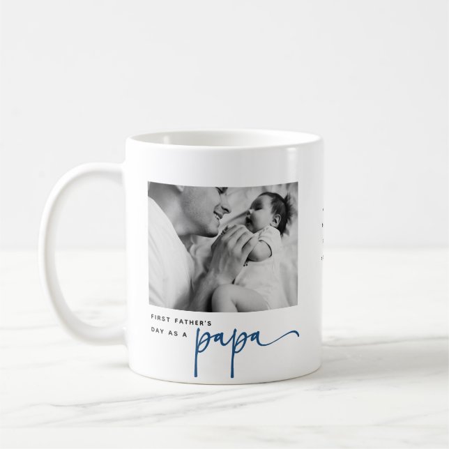 Mug Cute 1st Father's Day, Papa Photo Collage (Gauche)