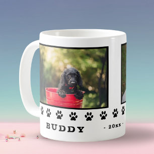 Mug Cute 2 Chiens Black Paws Photo de vacances Keepsak