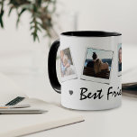 Mug Cute 4 photo Best Friends<br><div class="desc">Mignonne tasse avec 4 photos de votre choix et le texte 'Best Friends' avec deux petits coeurs noirs. Ferait un grand cadeau pour une bestie, demoiselle d'honneur, soeur, couples, enfants, grand-mère etc. Super facile à personnaliser.</div>