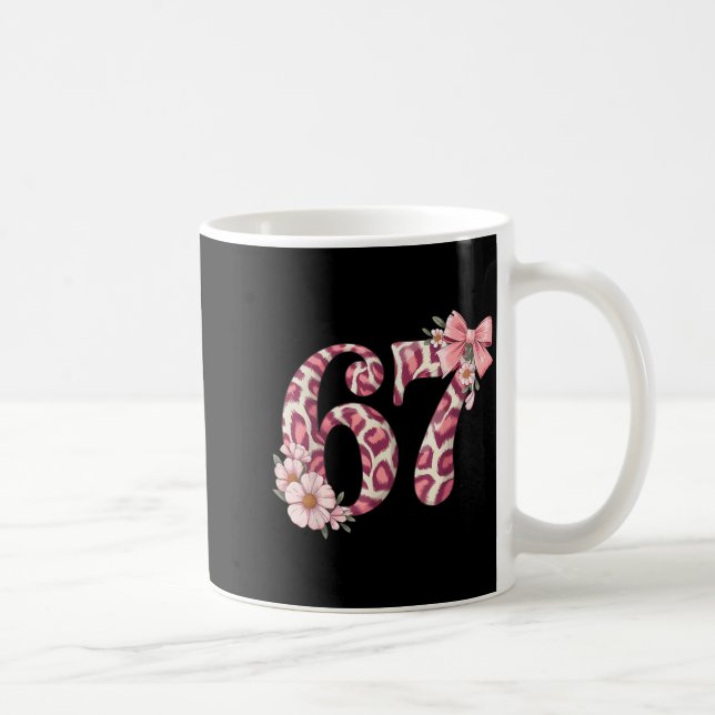 Mug Cute 67 Meme Nk Bow Leopard Floral For Girl Women  (Droite)