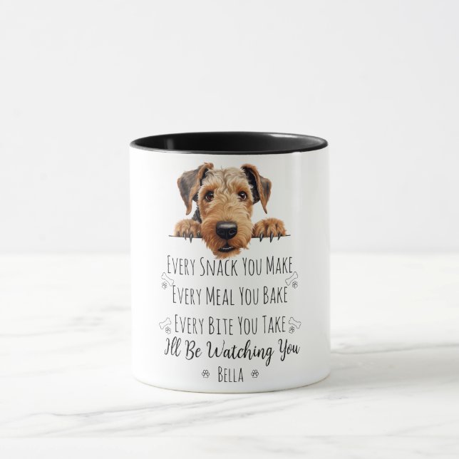 Mug Cute Airedale Chien drôle Personnalisé (Centre)