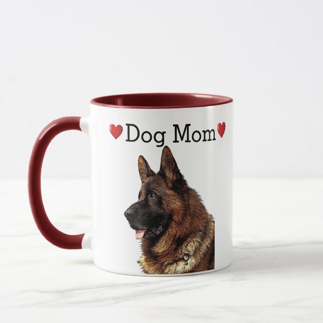 Mug Cute Allemand Berger Coeur Chien Maman Chiot (Gauche)