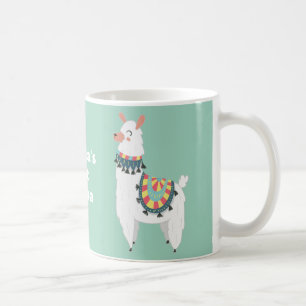 Mug Cute Alpaca Llama Mint Coca chaud vert