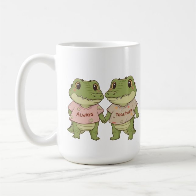 Mug Cute Always Together Crocodile Couple Matching T-S (Gauche)