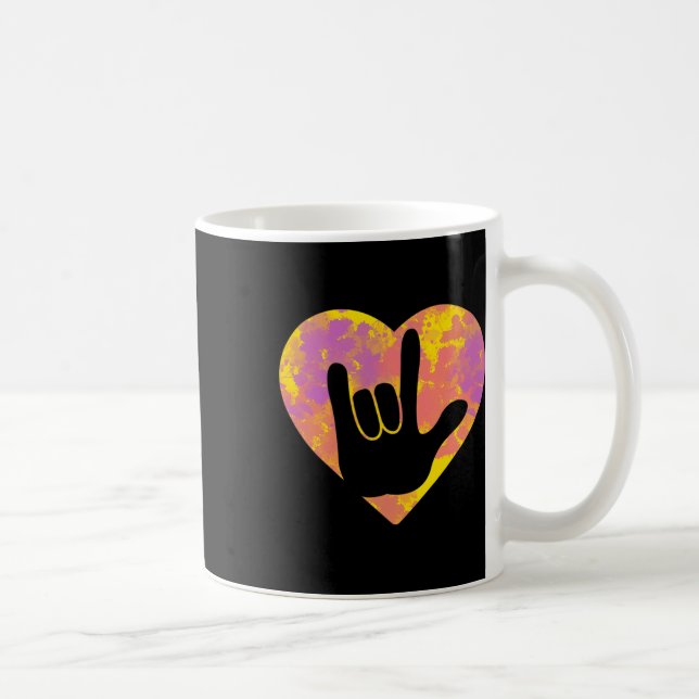 Mug Cute American Sign Language Fierté Sourde Sensibil (Droite)