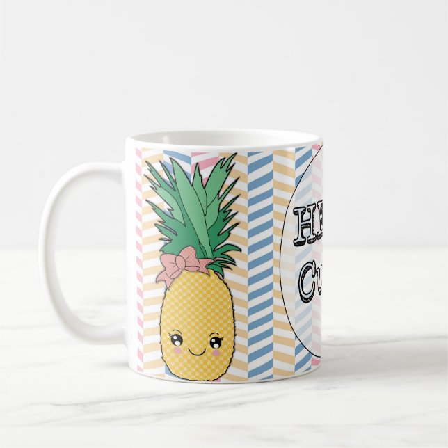 Mug Cute ananas Fruit Kawaii Hello Cutie été (Gauche)