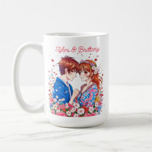Mug Cute Anime Couple Cuddin Personnalisé