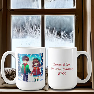 Mug Cute Anime Couple   Notre premier Noël