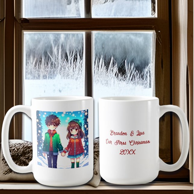 Mug Cute Anime Couple | Notre premier Noël (Créateur téléchargé)