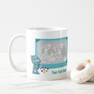 Mug Cute Aqua Ours Et Coeurs Photo Personnalisée