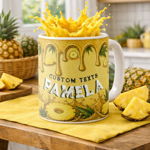 Mug Cute Art de goutte de fruit d'ananas Fête de jardi