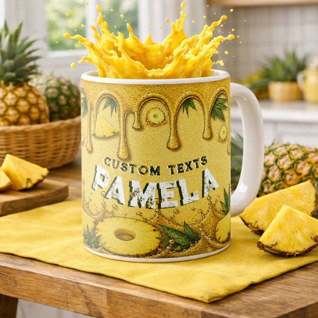 Mug Cute Art de goutte de fruit d'ananas Fête de jardi (Créateur téléchargé)