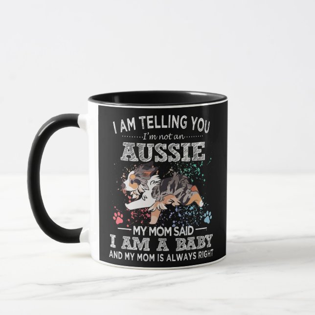 Mug Cute Aussie Mom Puppy Australian Shepherd Chien (Gauche)