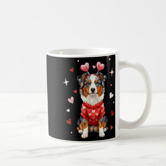 Mug Cute Australian Shepherd Valentine Heart Valentine (Droite)