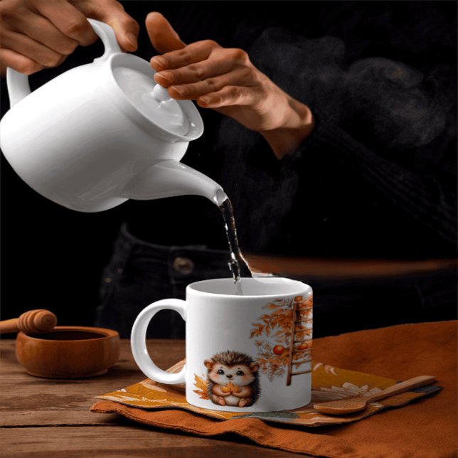 Mug Cute Autumn Hedgehog with Harvest Ladder Illustrat (Créateur téléchargé)