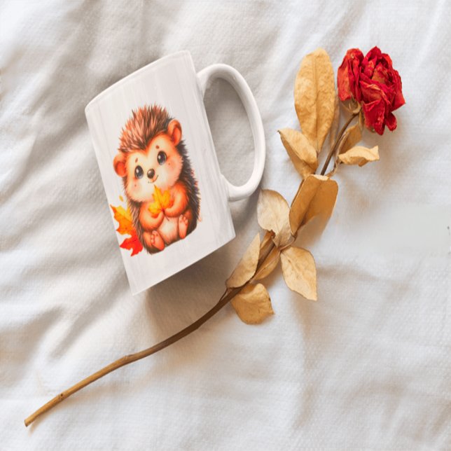 Mug Cute Autumn Hedgehog with Harvest Ladder Illustrat (Créateur téléchargé)