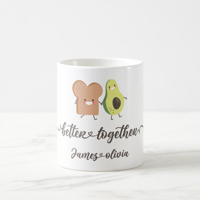 Mug Cute Avocado and Toast Better Together Design (Centre)