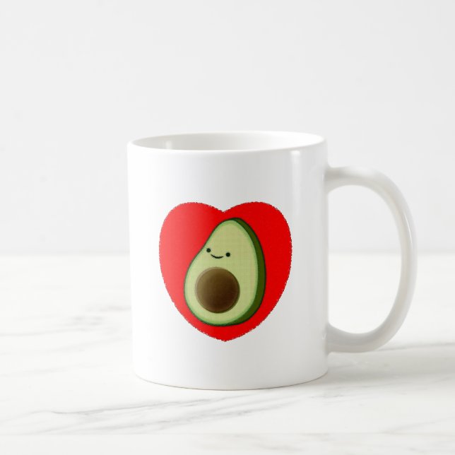 Mug Cute Avocado Dans Le Coeur Rouge (Droite)
