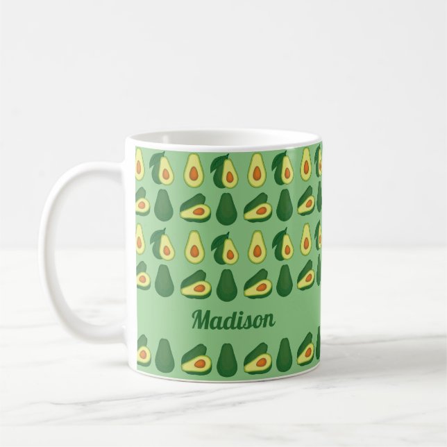 Mug Cute Avocado Lover personnalisé vert (Gauche)
