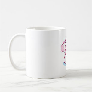 Mug Cute Axolotl Chilling Sur Unicorn Pool Flottant Dr