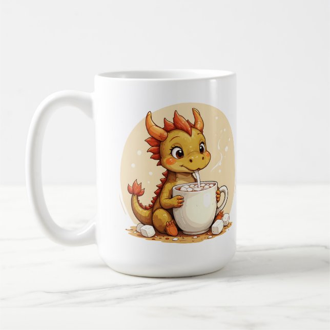 Mug Cute Baby Dragon Hot Chocolate Kids Kawaii Cozy De (Gauche)