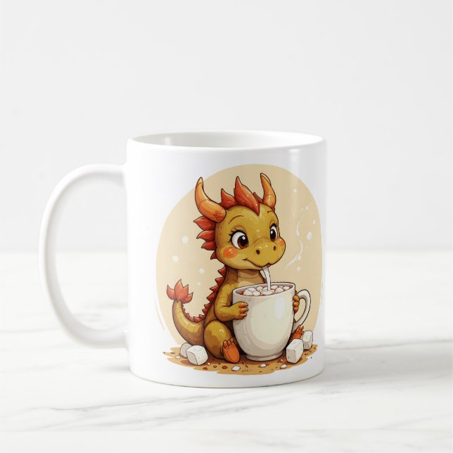 Mug Cute Baby Dragon Hot Chocolate Kids Kawaii Cozy De (Gauche)