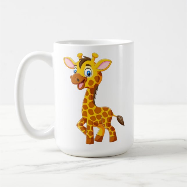 Mug Cute Baby Giraffe Smiling Cartoon-35280 (Gauche)