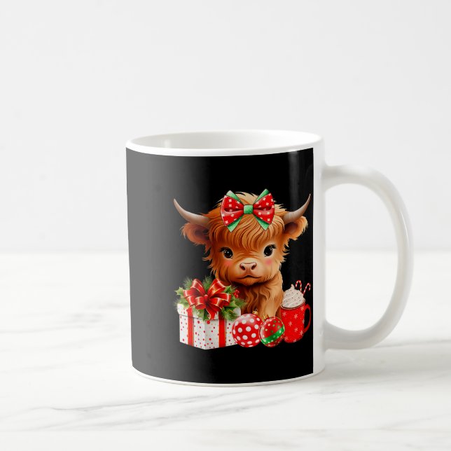Mug Cute Baby Highland Cow Merry Christmas Farmer Cow  (Droite)