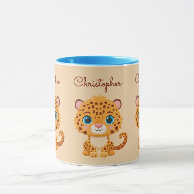Mug Cute Baby Leopard Safari Animal Kids (Centre)