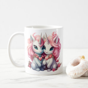 Mug Cute Baby Unicorns Cpuple pour le cadeau de la Sai