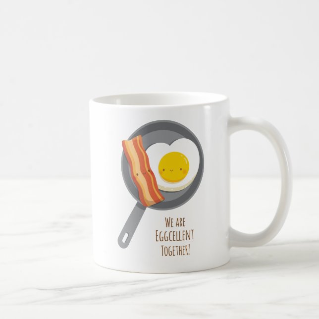 Mug Cute Bacon et Œuf Amour Eggcellent (Droite)
