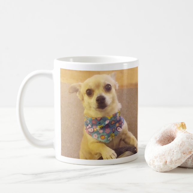 Mug Cute Bandana Chihuahua Animal de compagnie Personn (Avec donut)