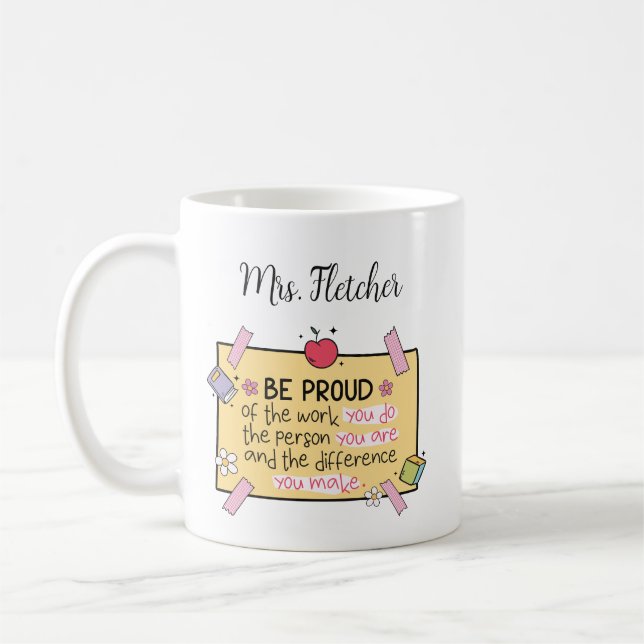 Mug Cute Be Fier Professeur Personnalisé (Gauche)