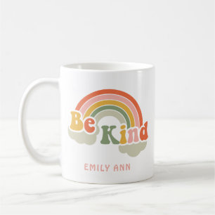 Mug Cute Be Kind Rainbow Nom personnalisé