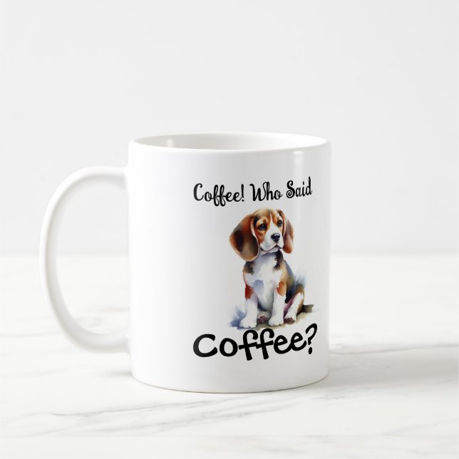 Mug Cute '' Beagle Pup  Brown personaize (Gauche)
