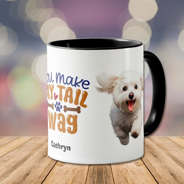 Mug Cute Bichon Frise Chien Vous Faites Mon Wag De Que (Créateur téléchargé)
