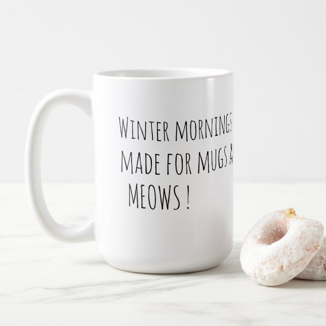 Mug Cute Black Cat with Pink Bow Tie  (Avec donut)