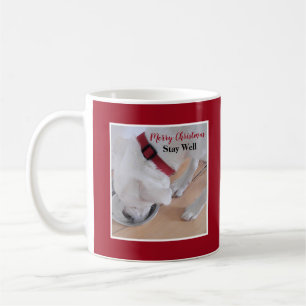 Mug Cute blanc Chien Chien Chien Boire Eau Noel Rouge