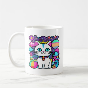 Mug Cute blanc Cosmique Espace Kitty Chat