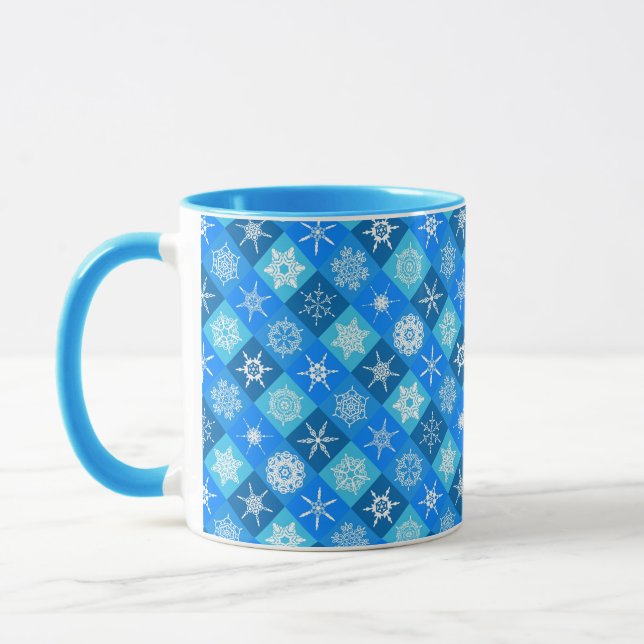 Mug Cute bleu flocon de neige design motifs (Gauche)