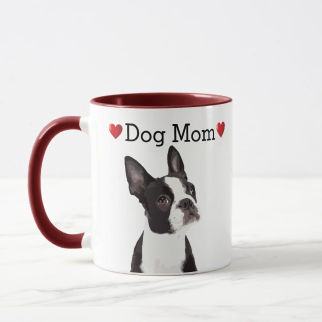 Mug Cute Boston Terrier Coeur Chien Maman Chiot (Gauche)