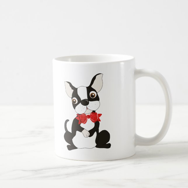 Mug Cute Boston Terrier dans la Cravate Red Bow (Droite)