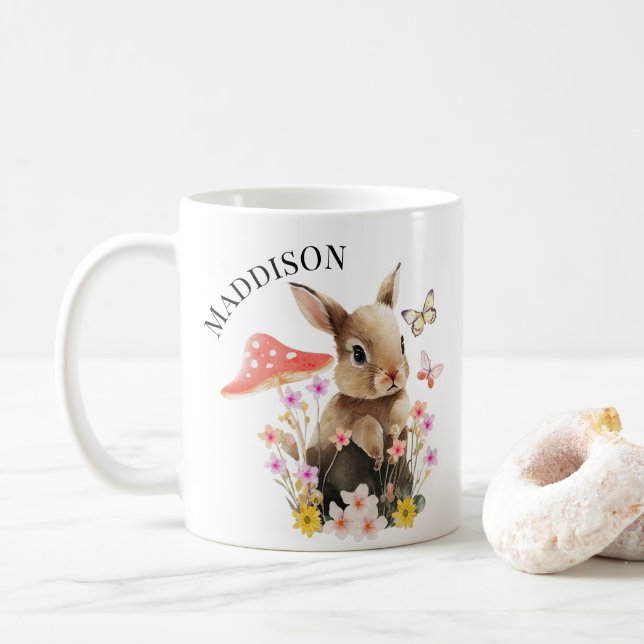 Mug Cute bouillie lapin d'aquarelle (Avec donut)