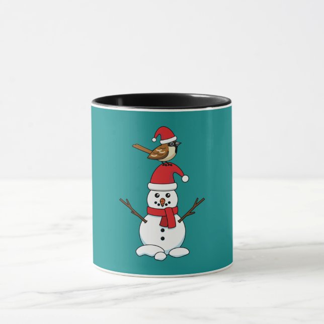Mug Cute Bruant sur Snowman (Centre)