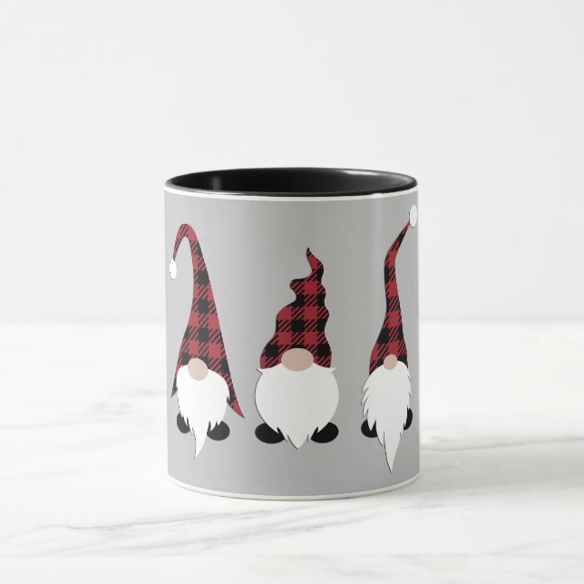 Mug Cute Buffalo Plaid Gnomes de Noël (Centre)