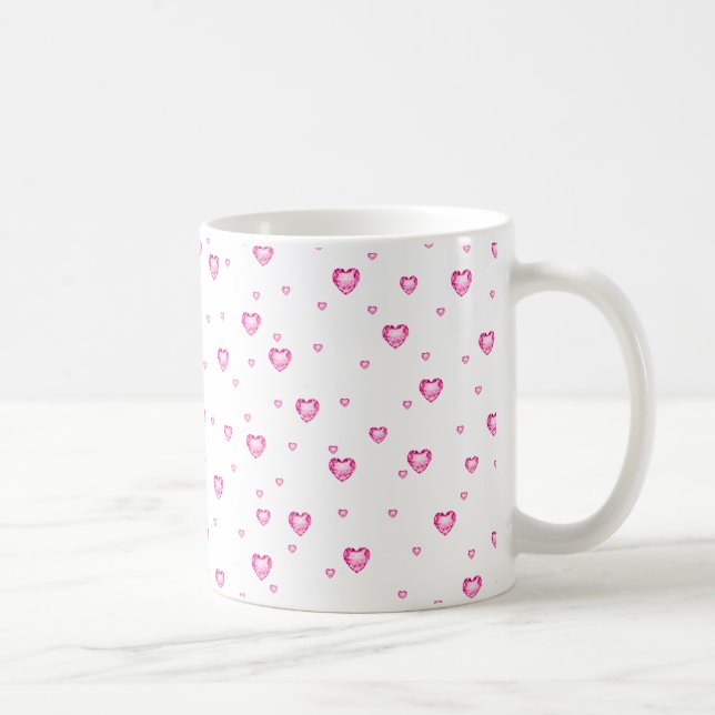 Mug Cute bulle gomme rose Valentines Coeurs Motif (Droite)