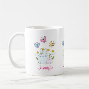Mug Cute Bunnies avec marguerites de printemps et papi