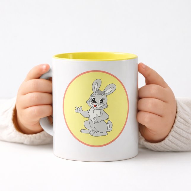 Mug Cute Bunny Cartoon Kids (Cute bunny cartoon for toddlers kids animal )