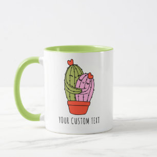 Mug Cute Cactus Couple Personnalisé Saint Valentin