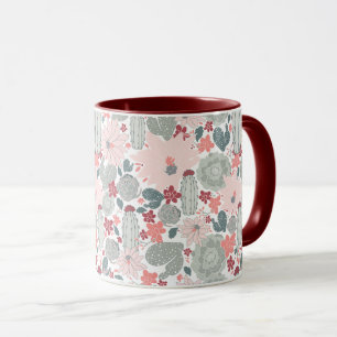 Mug Cute Cactus Succulents Motif